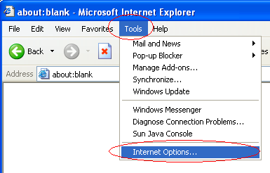 Internet Explorer cookies - Tools>Internet Options